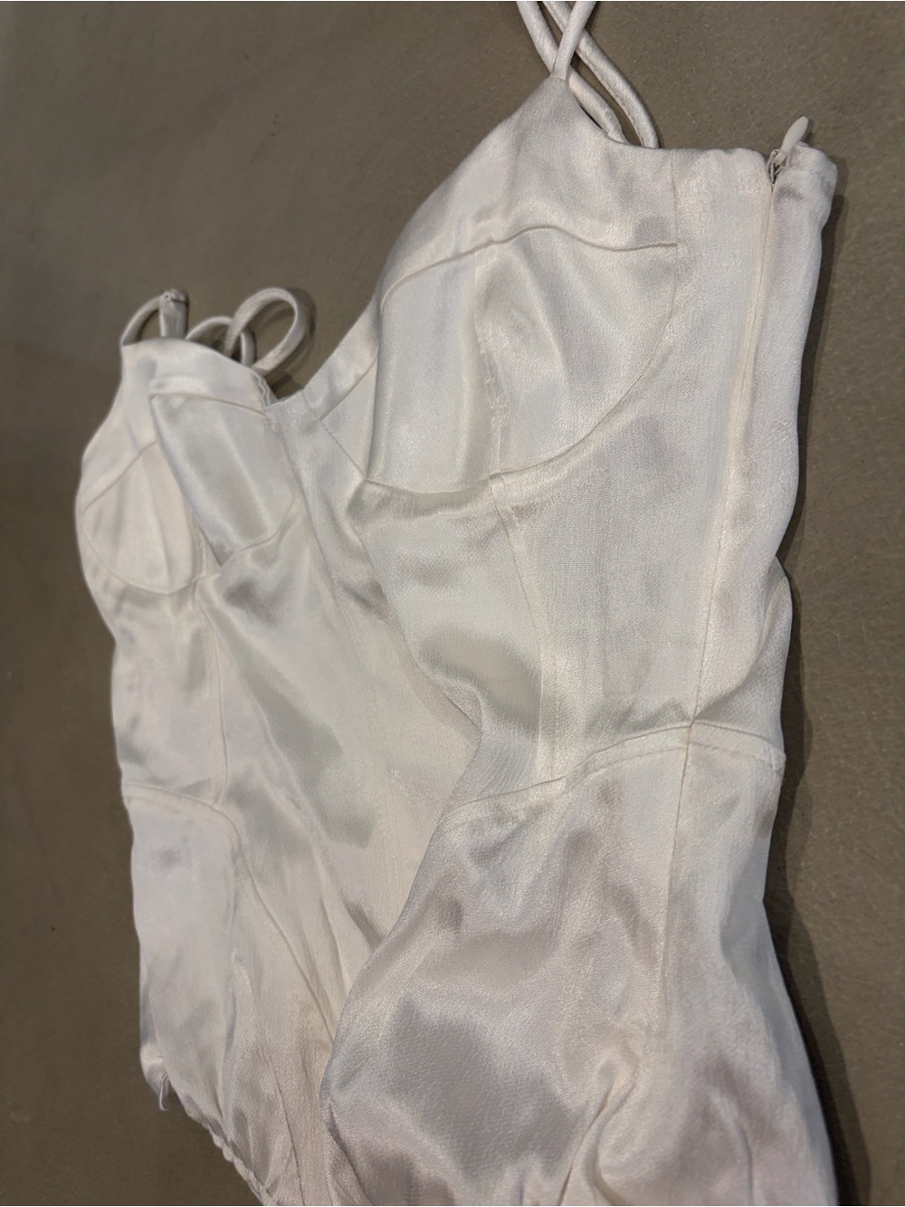 Zara White Satin-Look Bodysuit - Picture 3 of 4
